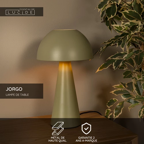 Lucide JORGO - Lampe de table - Ø 20 cm - 1xE27 - Vert | Essential - USP